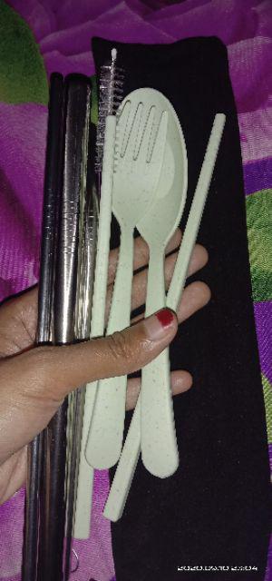 Set Makan Travel (sendok,garpu,sumpit) Kemas Pouch
