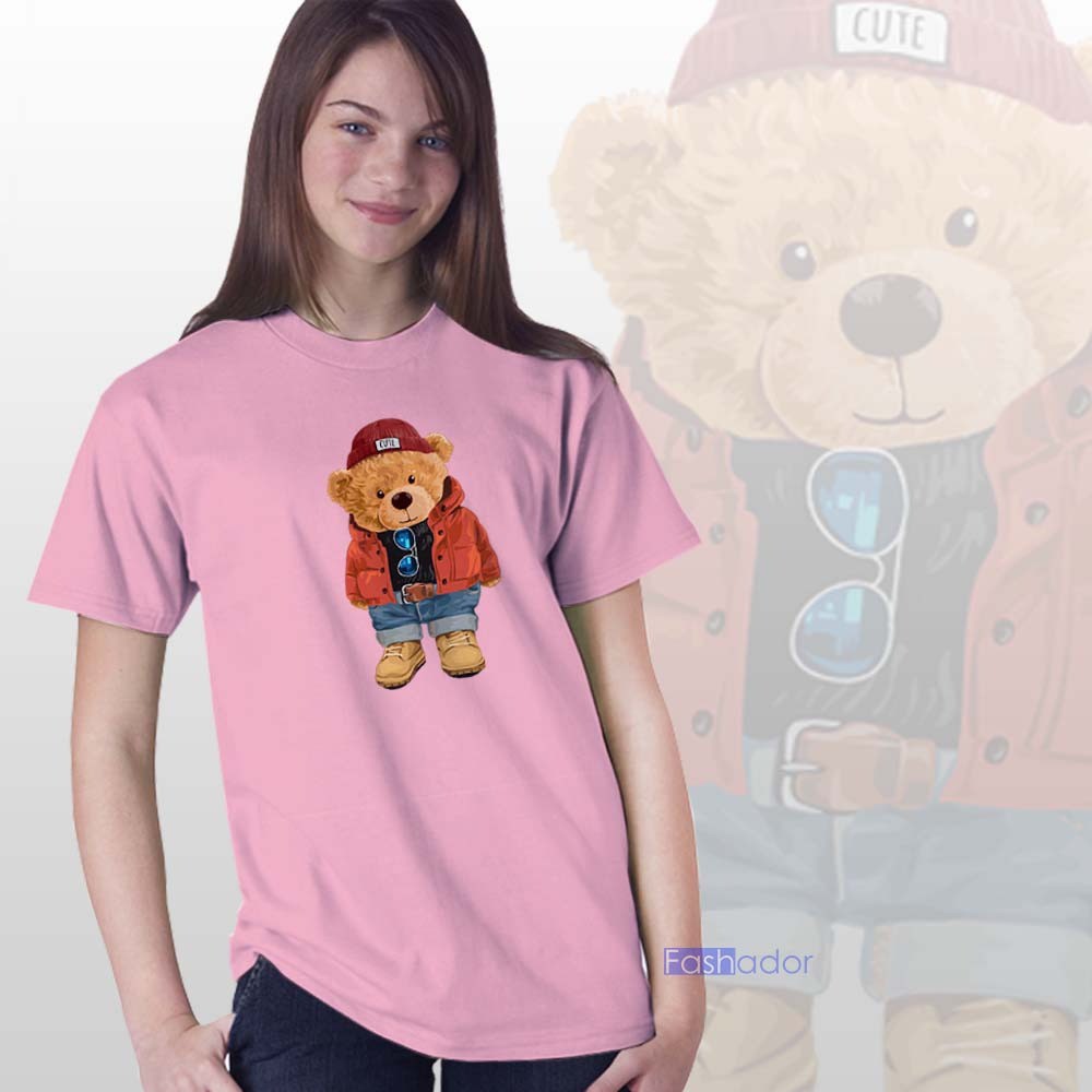 GRATIS NAMA / INISIAL BAJU / KAOS TEDDY BEAR ALA BRAND TERNAMA-PREMIUM bisa COUPLE KELUARGA