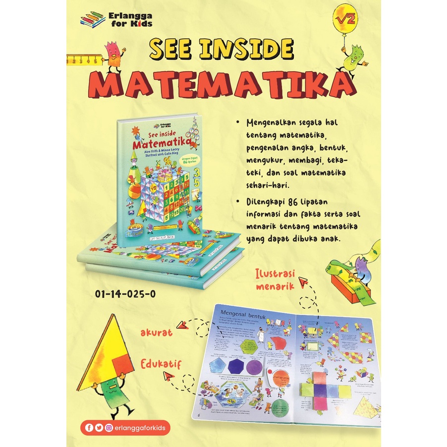 [ABC] Ready Buku Erlangga See Inside Matematika Terjemahan Useborne Hard Cover