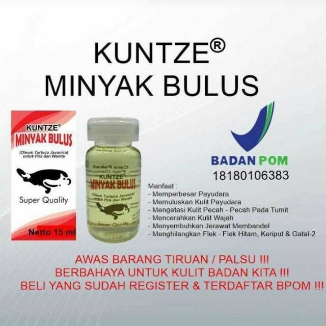 KUNTZE MINYAK BULUS ORIGINAL BPOM - MINYAK BULUS ORIGNAL ALAMI