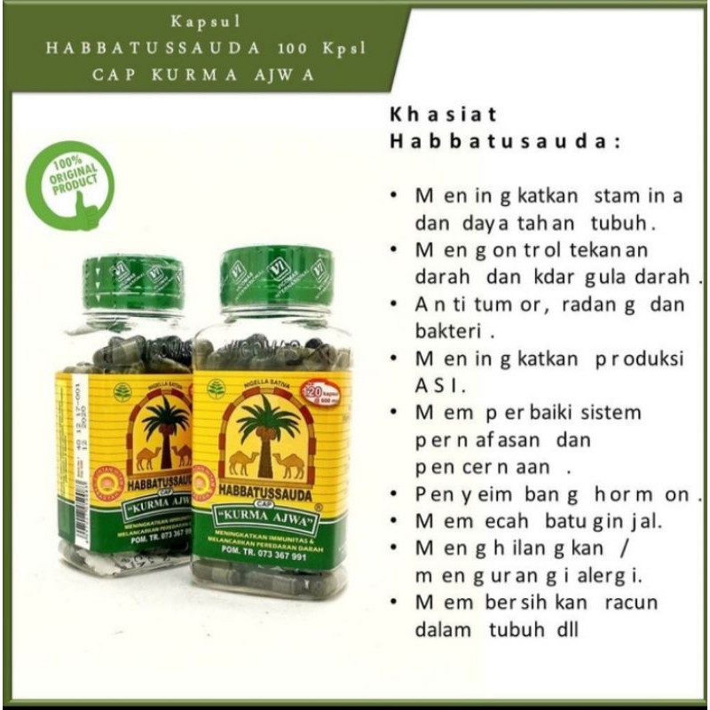 

HABBATUSYAUDA KURMA AJWA origginal