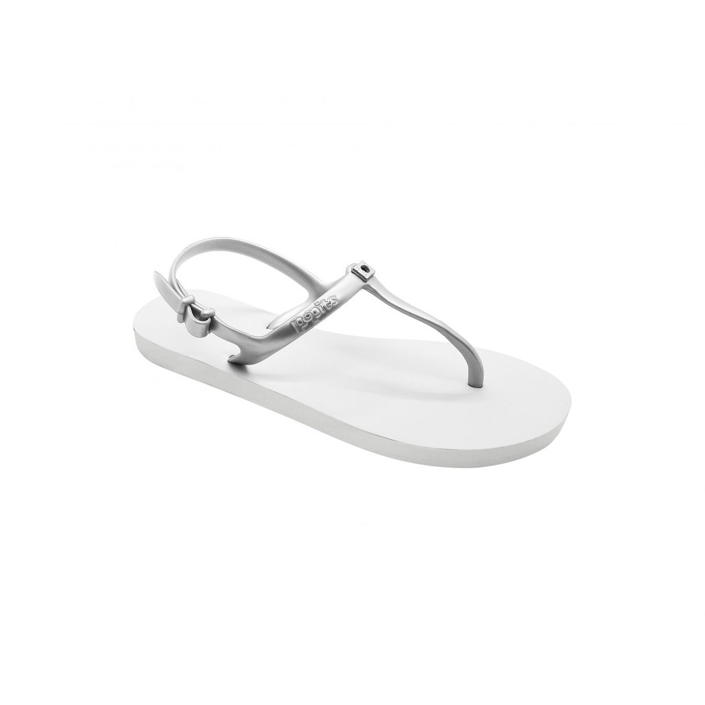 Popits Sling Back Flat Silver Sandal Wanita Original