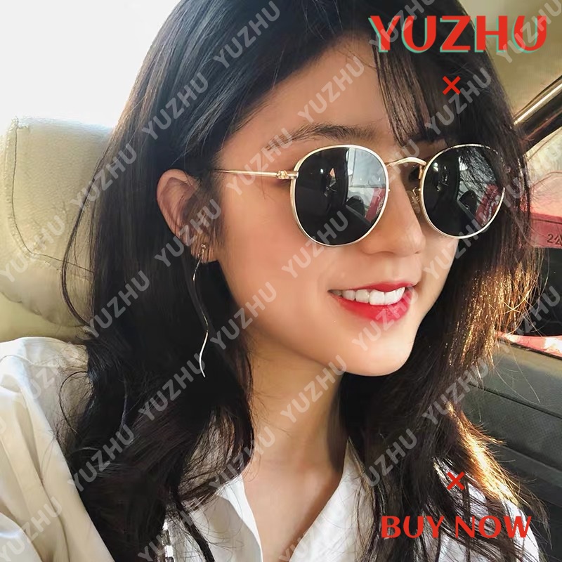 (YUZHU) Bayar di Tempat Korean Ulzzang Retro Bulat Wanita Kacamata Hitam Sunglasses Women