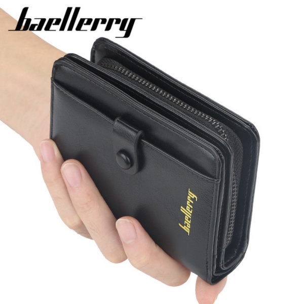 Promo Dompet Pendek Tebal Lipat Kulit Pria New Baellerry Wallet D9153 - Hitam Berkualitas