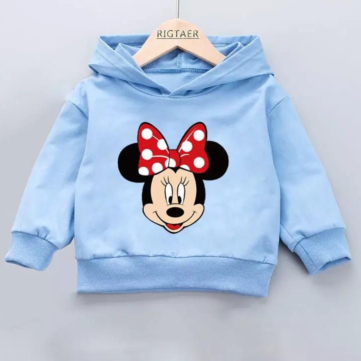 Sweater Hoodie Anak Mini Mouse Sweater Fleece Baju Anak Pakaian Anak