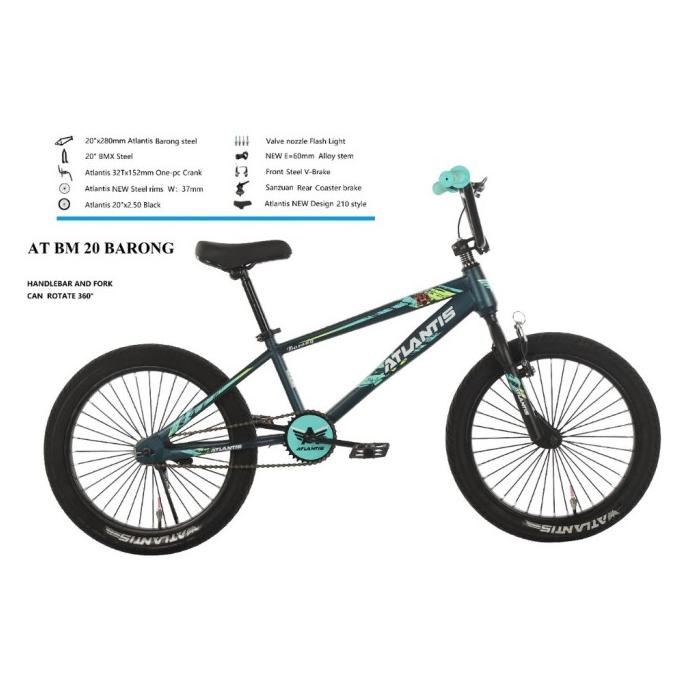 Sepeda Bmx 20" Atlantis Barong Torpedo Ban Jumbo 3.0 Stang Putar 360' Terlaris!!! R10