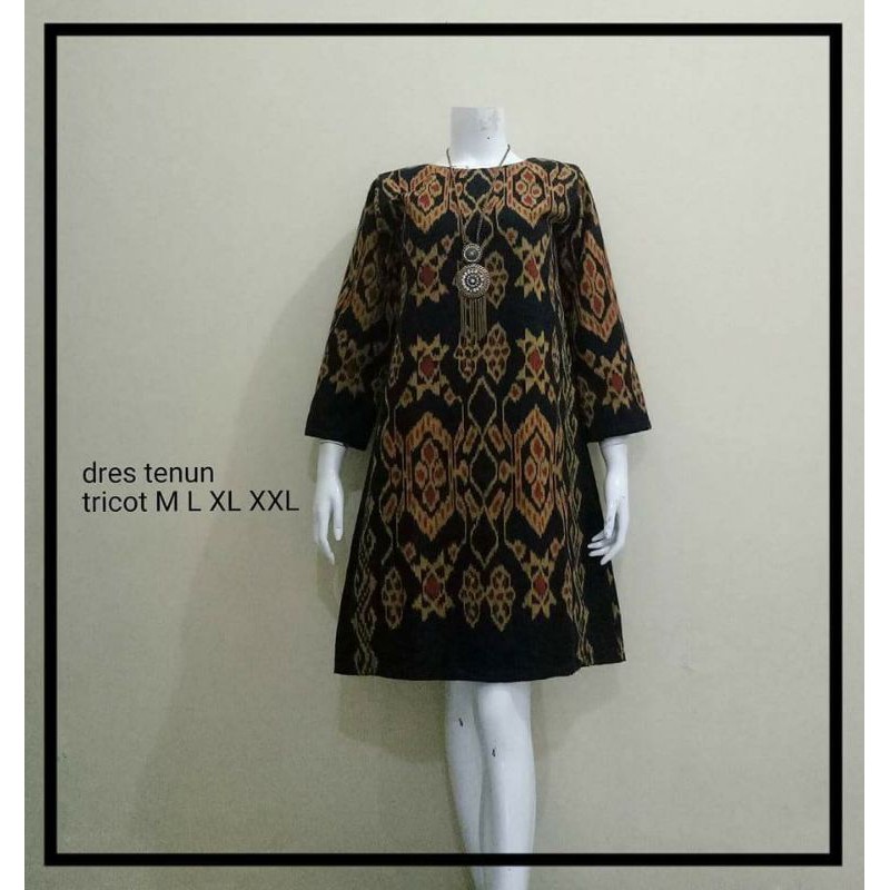 Dress tenun jepara motif rote tenun etnik kepiting baju tenun jepara DTB 42