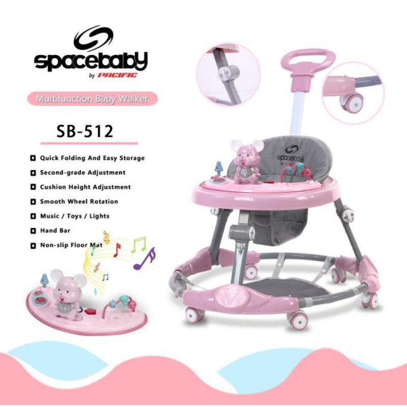 SPACE BABY Baby Walker SB 511 512 513 516 Ada Dorongan Ada Alas kaki SPACEBABY [ * FREE PACKING DUS ALAS ]