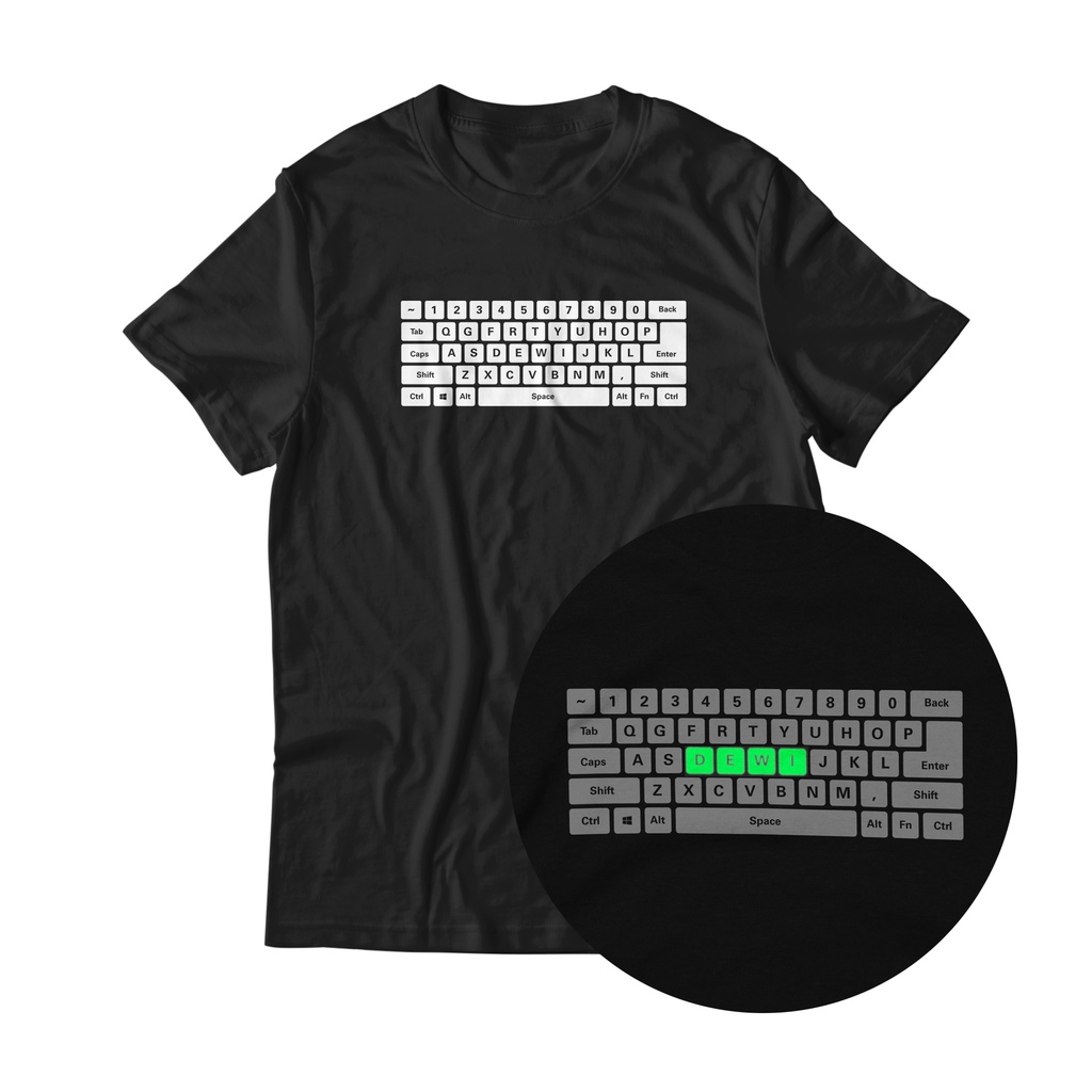 Kaos Kata Custom KEYBOARD BUCIN GLOW IN THE DARK
