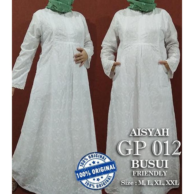 Gamis Cantik, Gamis putih, Gamis haji dan umrah, Gamis Katun Busui Fashiion muslim/Dress Muslim