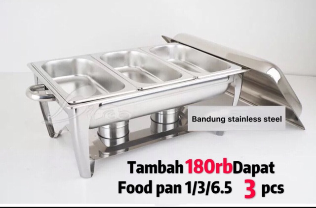 Chafing dish 9L pemanasan makanan wadah saji chafer stainless steel