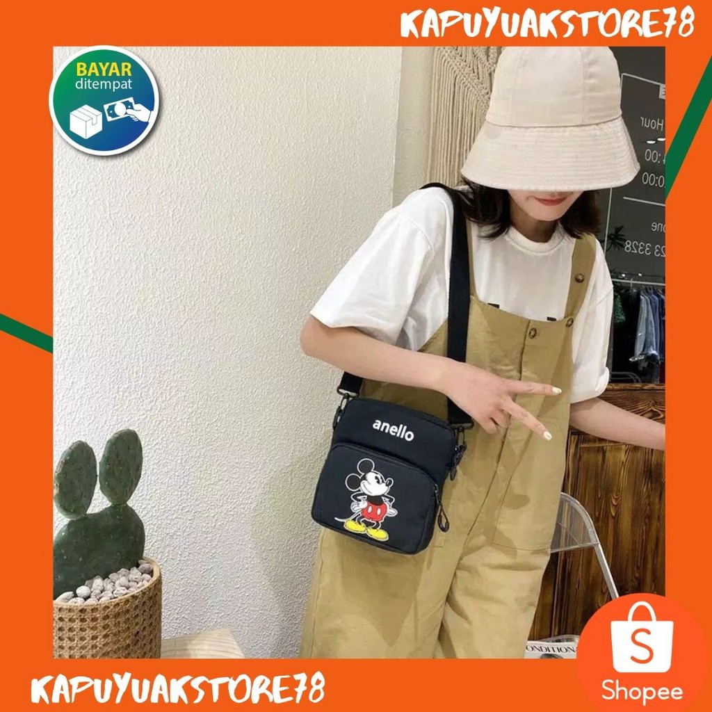 MICKEY MOUSE TAS SELEMPANG ENELLO NEW TERBARU TAS WANITA KAPASITA GEDE BISA BAYAR DI TEMPAT COD