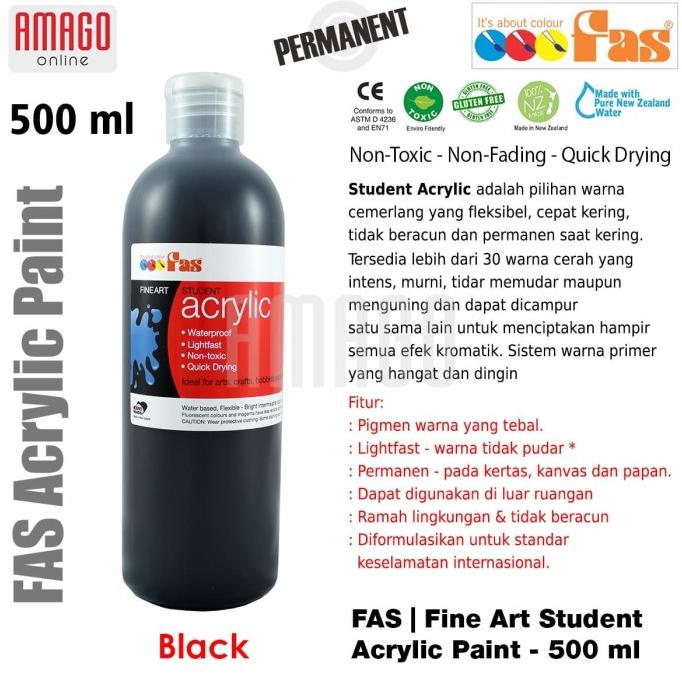 

Fas - Student Acrylic Paint - 500 Ml - Black