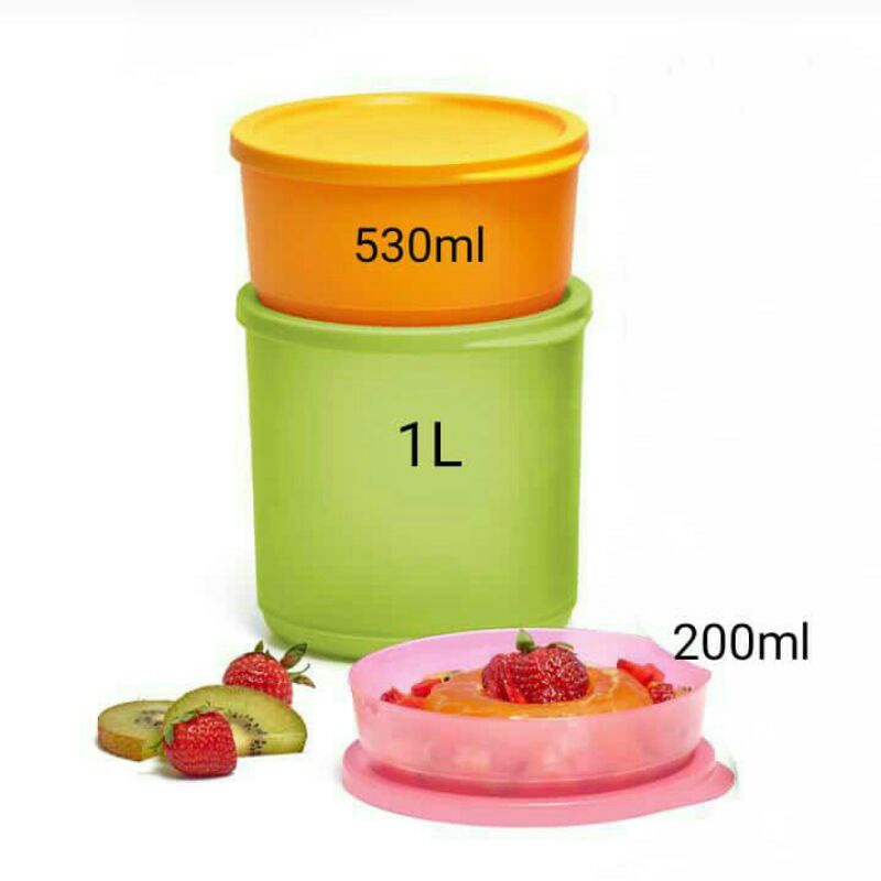 Tropical Round Set (3) Toples Original Tupperware