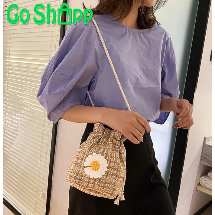 Tas Selempang Wanita Mini Krisan Import - Tas Serut Wanita Fashion Korea Kekinian - Tas Hp Wanita Import - Tas Slempang Wanita Terbaru - Tas Cewek - Tas Murah Wanita [T08]