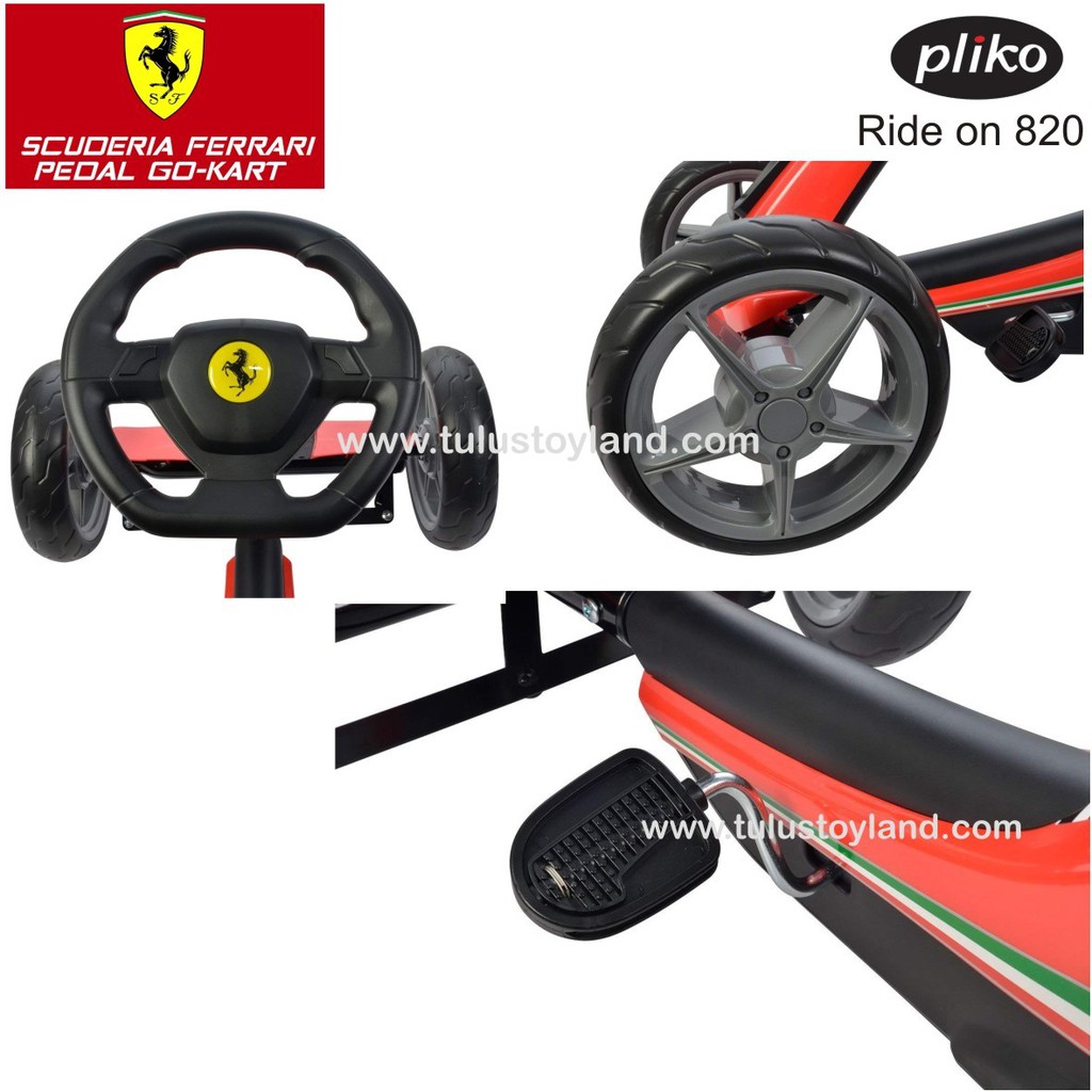 Pliko Ride On 820 Scuderia Ferrari Pedal Go Kart Trike Goes Sepeda Gokart Anak