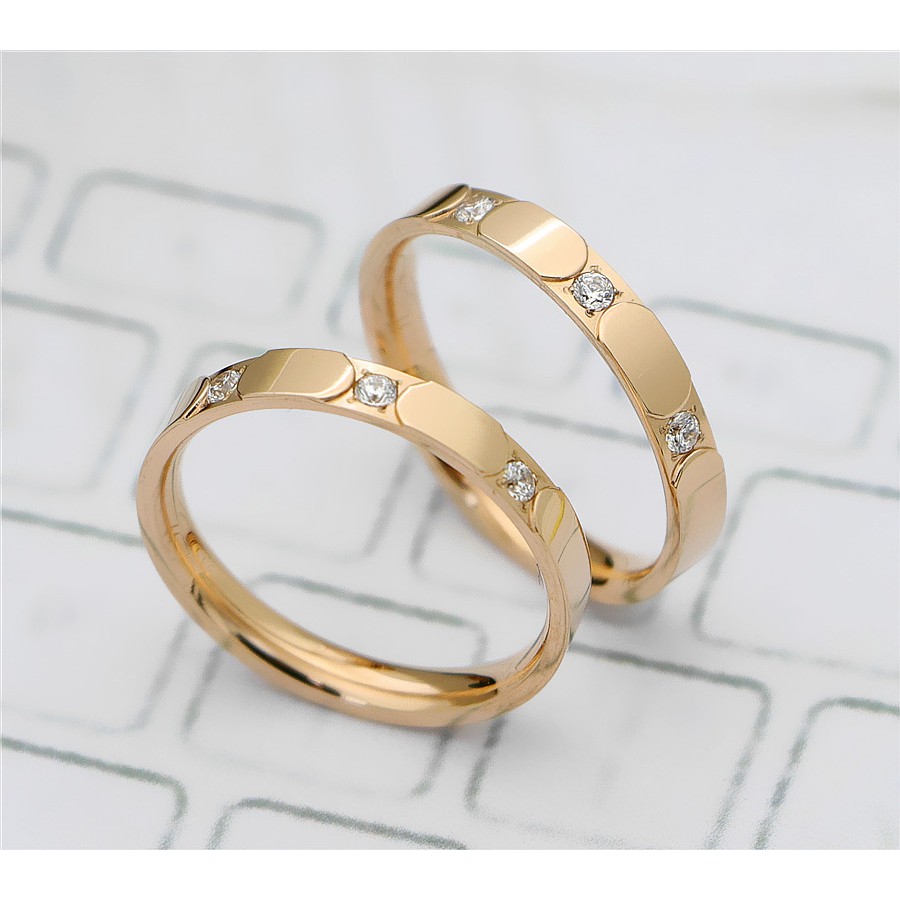 Cincin Titanium Mini Korea Wanita CK147 motif elegan cocok untuk pesta kantor hadiah nikah / kawin