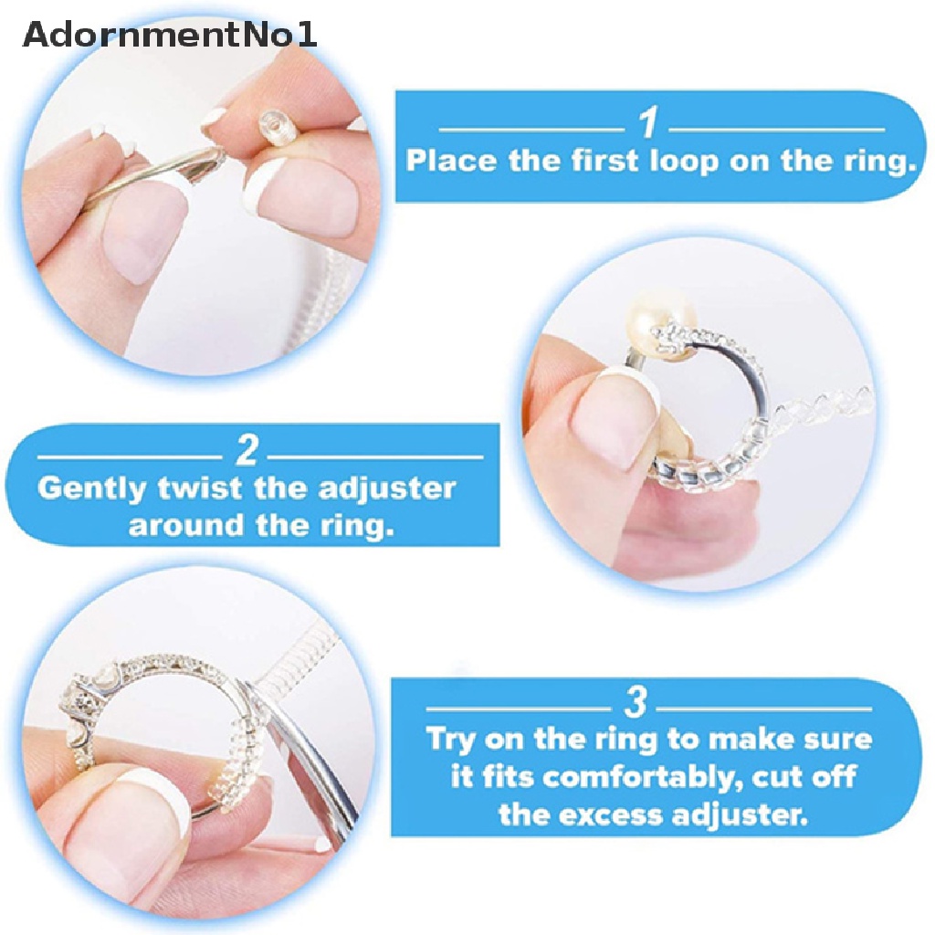 (AdornmentNo1) 5pcs / Set Alat Pengukur Cincin Spiral Transparan Invisible Untuk Perhiasan