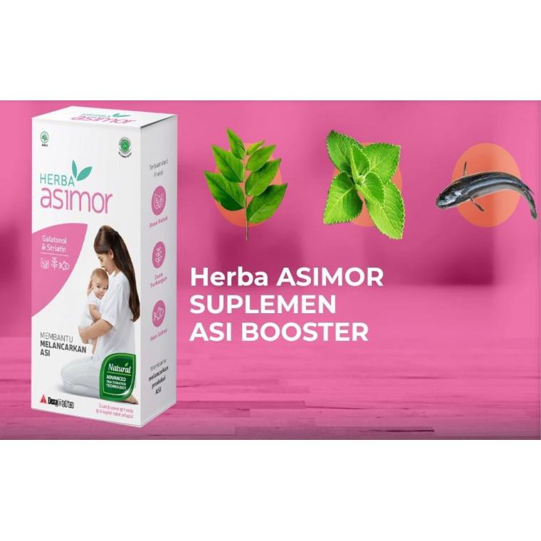 ASIMOR Herba pelancar asi dari daun katuk & ikan gabus ED. jul 22 / asi booster