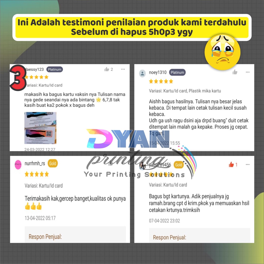 CETAK BERBAGAI MACAM KARTU &amp; ID CARD ANTI LUNTUR BAHAN PVC CARD