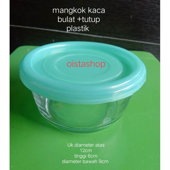 Mangkok Kaca Bulat + tutup plastik