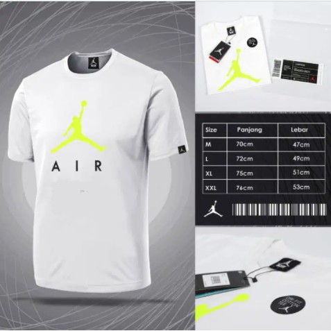 KAOS BAJU TSHIRT DISTRO FASHION SPORT PRIA WANITA NIKE AIR JORDAN HIJAU STABILO