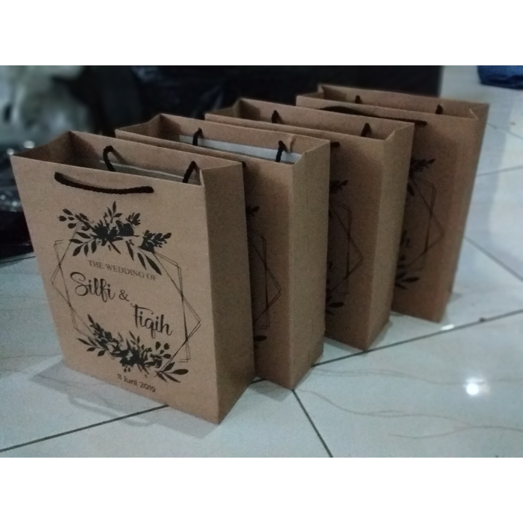 

Paperbag craft coklat sablon uk 25x10x32