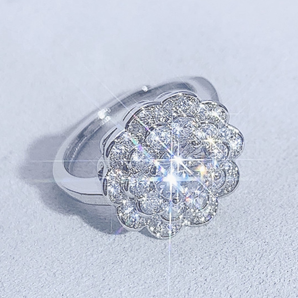 Hu Hu Hu Hu Hu Alat Bantu Pasang Kacamata♡ Cincin Wanita Hias Cubic Zirconia Berkilau Untuk Pesta