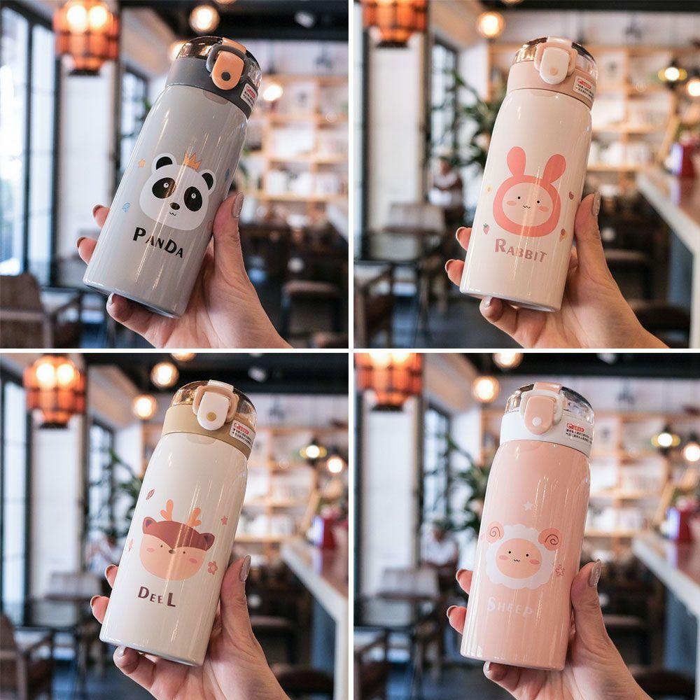 Solighter Botol Minum Vacuum insulated 500ml Motif Kartun Bahan Stainless Steel