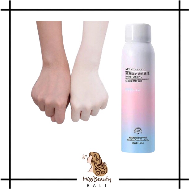 Maycreate Spray Original 150ml / Maycreate Instan Skin Whitening / Maycreate Spray Tabir Surya Pemutih Tubuh Badan Instan