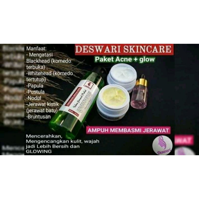 deswari skincare paket acne + glow