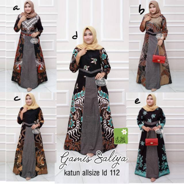 gamis saliyah baju muslim wanita muslimah katun panjang kekinian terbaru murah adem busui friendly syari kl