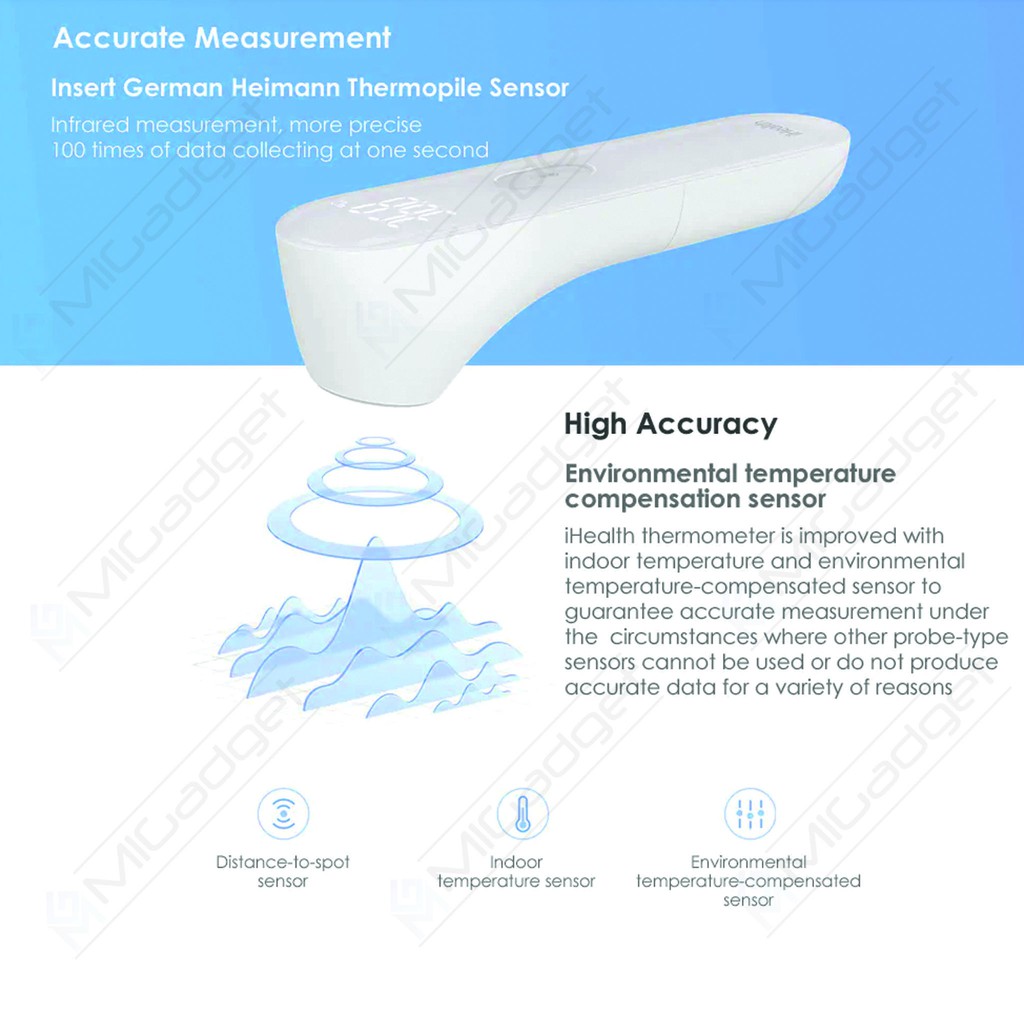 iHealth Thermometer Digital Infrared Termometer Suhu Tubuh