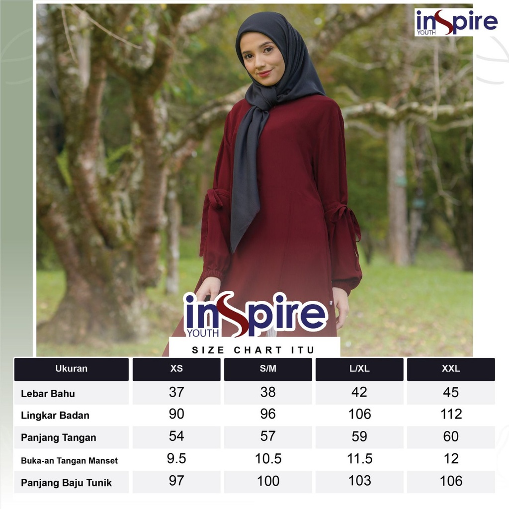 Inspire Tunik ITU 79 Bahan Youryu Atasan Muslimah Polos Simple Terbaru