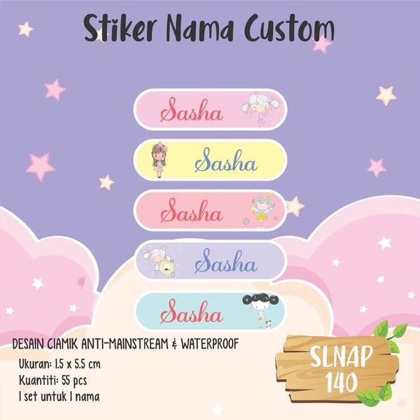 

Diskon sticker label nama anak sekolah perempuan girl waterproof SLNAP-140 Berkualitas