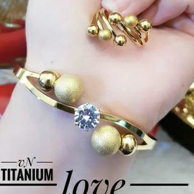 Set Gelang Dan Cincin Wanita Titanium 864