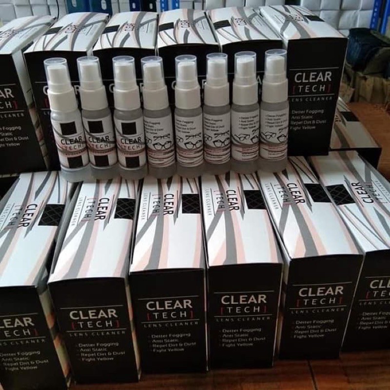 Jual [12 Botol] Lens Cleaner Clear Tech Spray Pembersih Kacamata Cairan ...