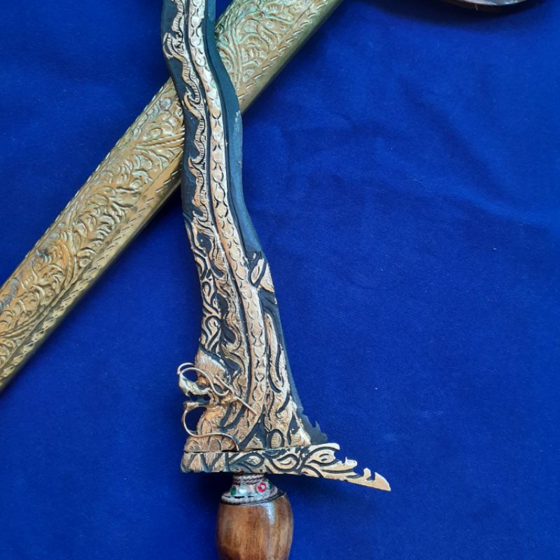 Jual Keris Naga Liong Luk Kinatah Sepuh Indonesia Shopee Indonesia