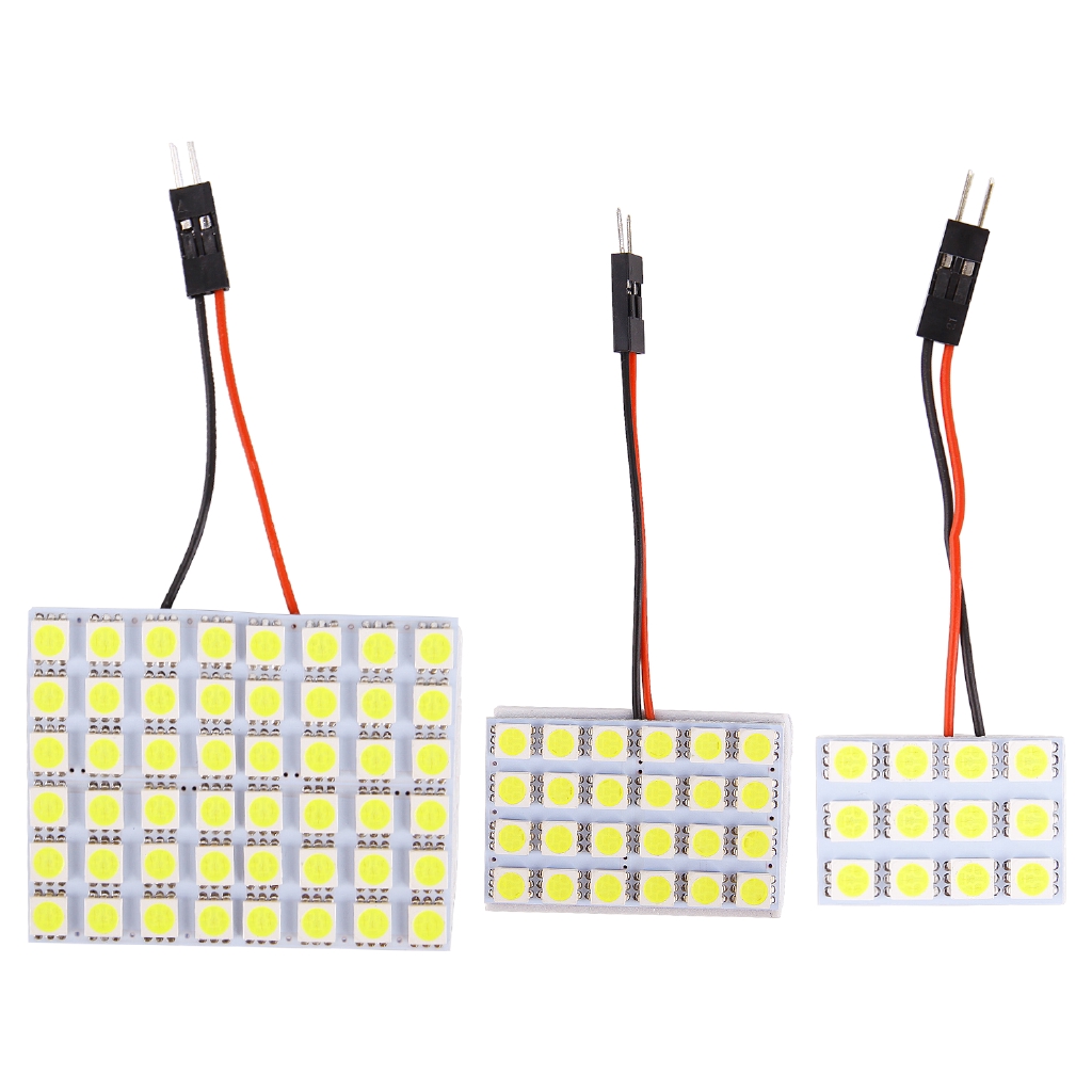 Panel Lampu LED 12V 5050 12 / 24 / 48 SMD Warna Putih untuk Interior Mobil