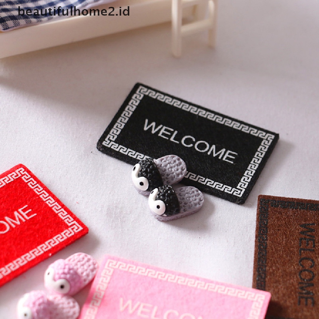 (Beautifulhome2.Id) Miniatur Karpet / Sandal Skala 1: 12 Untuk Dekorasi Rumah Boneka