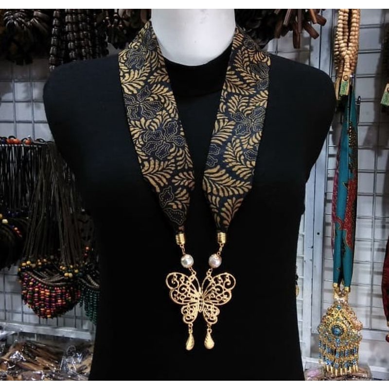 KALUNG BATIK KUPU | KALUNG ETNIK | KALUNG KEBAYA | KALUNG PESTA | AKSESORIS SERAGAM KELUARGA