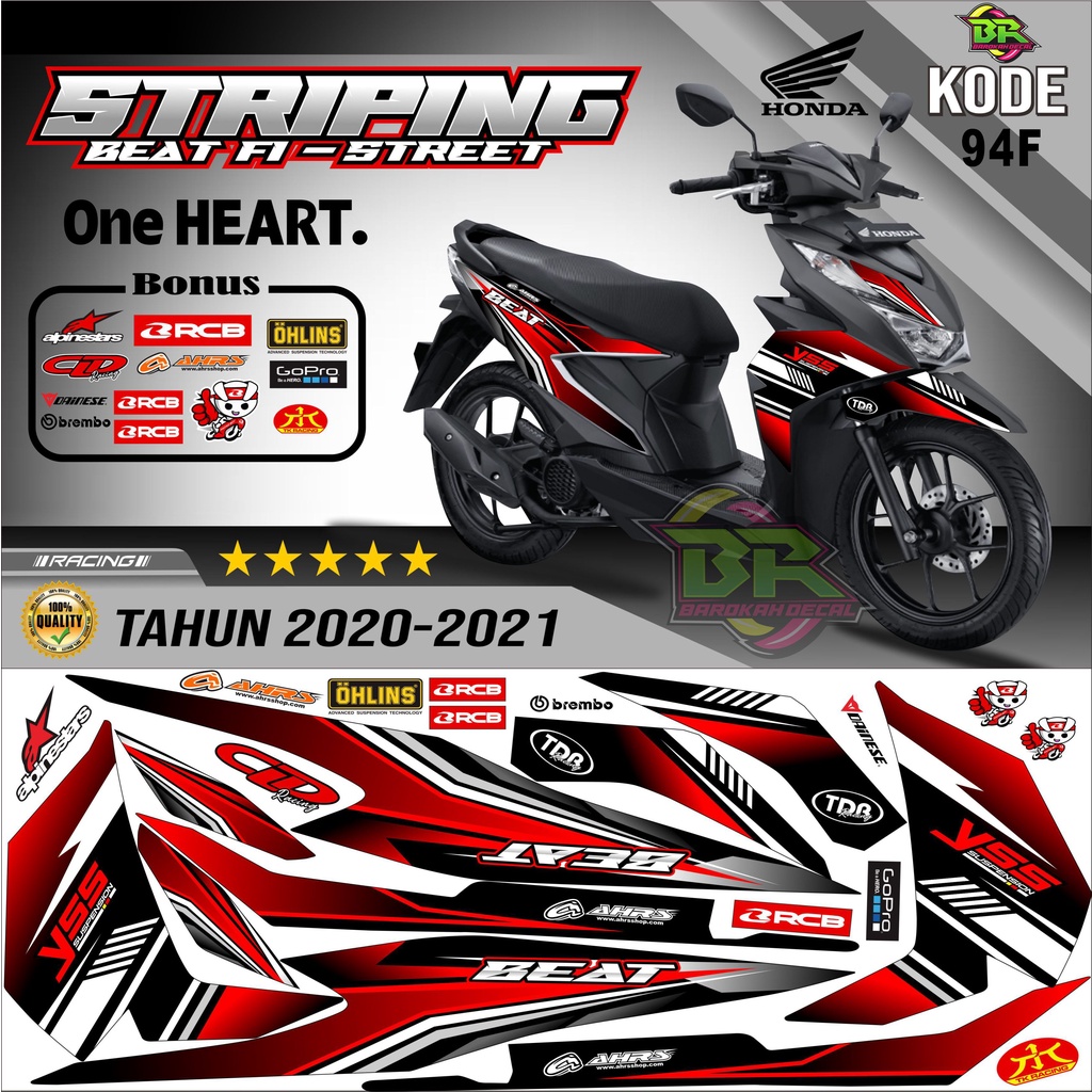 Striping Beat New 2020-2023 Stiker Lis Beat New Variasi kode 94