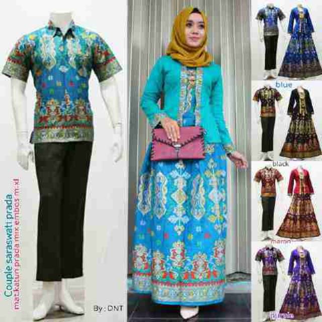 Batik couple saraswati prada // gamis batik couple saraswati prada