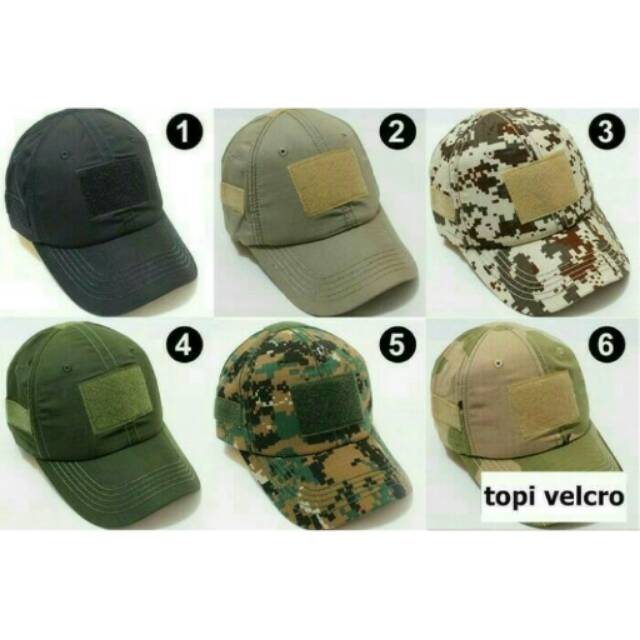 TOPI TACTICAL VELCRO ARMY / TENTARA MILITER POLISI BASEBALL CAP EMBLEM