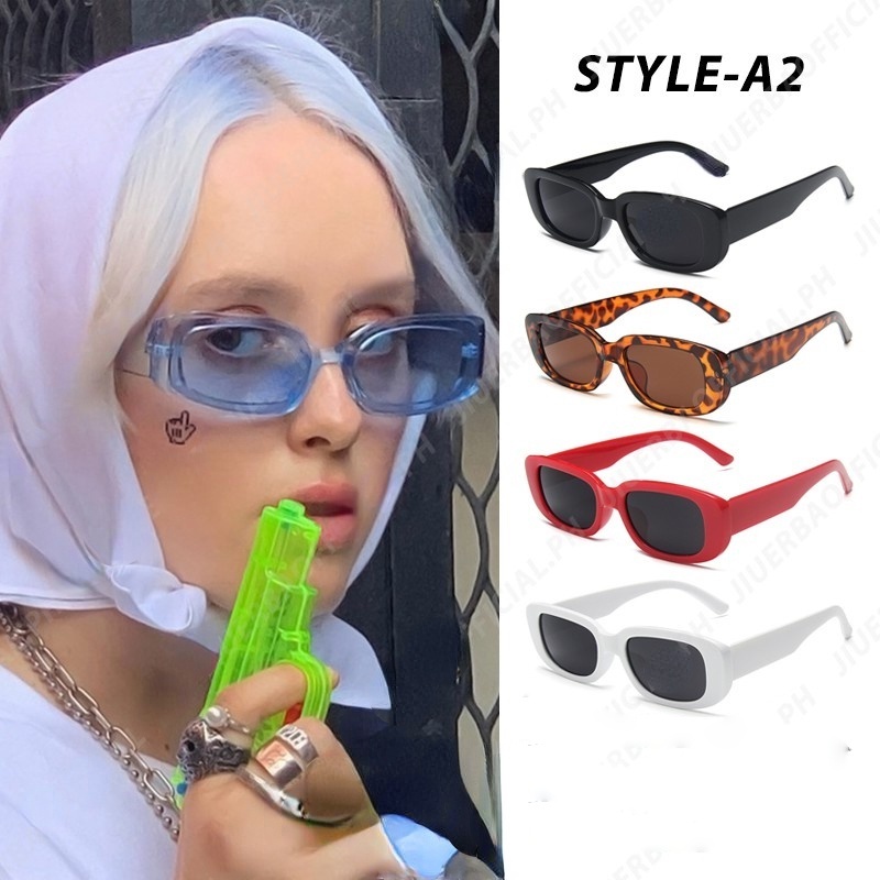 (YUZHU) Bayar Di Tempat Kacamata Hitam Wanita Model Vintage Kotak Ukuran Kecil KACA MATA Ulzzang Retro Gaya Sunglasses