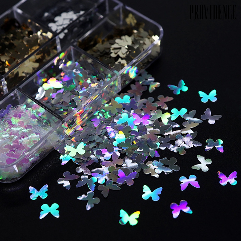 1 Kotak Serpihan Foils Desain Kupu-Kupu Irregular Reflektif Terang Saturation Tinggi