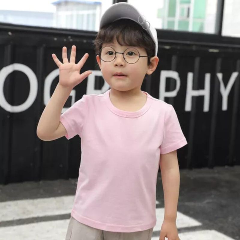 Baju Oblong Anak Polos Usia 2-7th Kaos Anak Lengan Pendek Kaos Polos Anak Pakaian Anak
