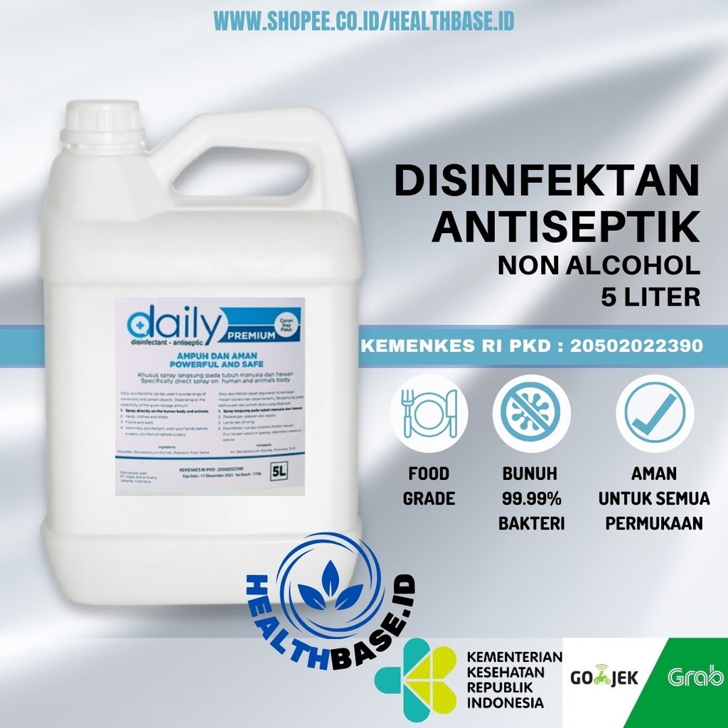 DESINFEKTAN ANTISEPTIC REGULER &amp; PREMIUM ANTI BACTERIAL 5 LITER 5L SIAP PAKAI - [INSTANT/SAMEDAY]