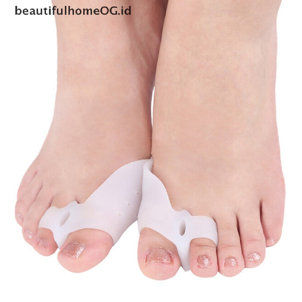 2 Pcs / Pasang Korektor Pelurus Jari Kaki Orthotics Bahan Silikon