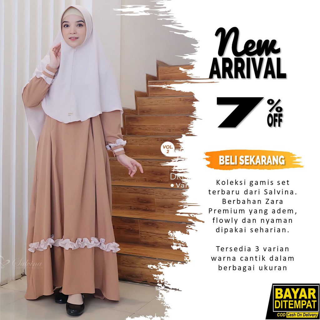  Baju  Gamis  Syari Wanita Busui Set Khimar Model  Rempel  